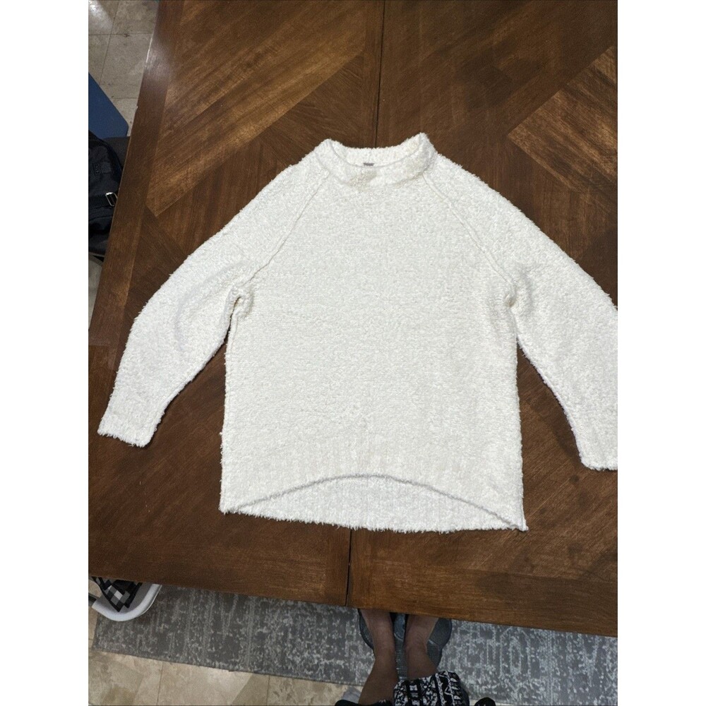 Free People Women Sweater XS Cream Wool Blend Long Sleeve Soft And Warm